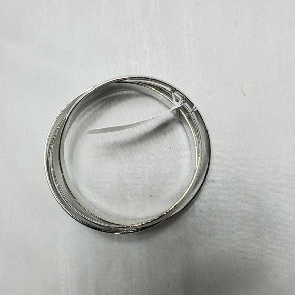 New York & Company silver trinity 3pc bangle bracelet set - Picture 4 of 7